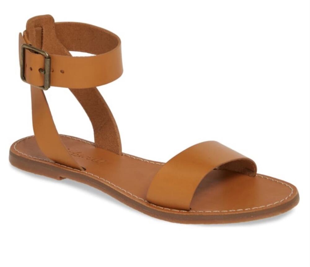 Madewell The Boardwalk Ankle-Strap Sandal English Saddle womens size 8 medium